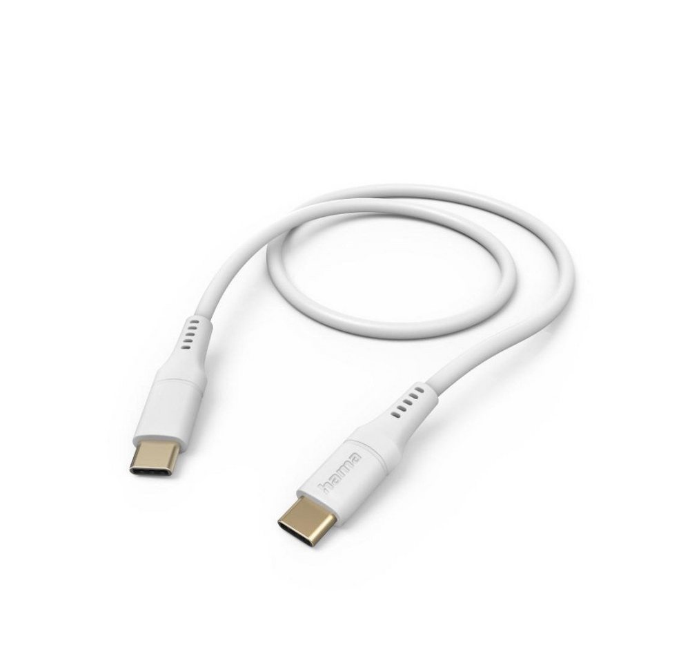 Hama Ladekabel "Flexible", USB-C - USB-C, 1,5 m, Silikon, Weiß (00201577) USB-Kabel von Hama