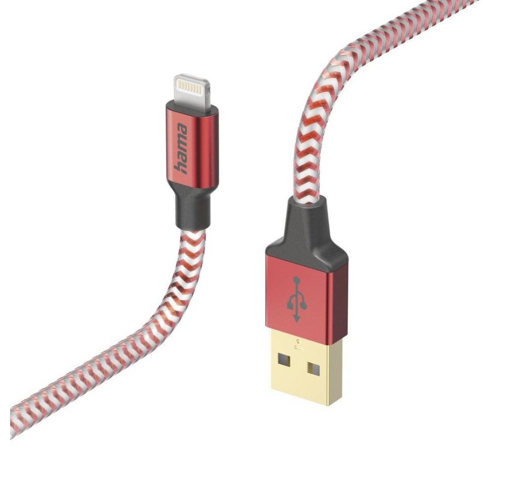 Hama Ladekabel Reflective", USB-A - Lightning, 1,5 m, Nylon, Rot USB-Kabel" von Hama