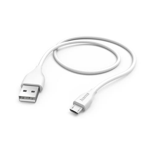 Hama Ladekabel USB A auf Micro USB, 1,5m (Schnellladung, Handy Ladekabel, Datenkabel, USB Kabel, Handykabel, Ladekabel USB Typ A, Micro-USB, maximal kompatibel) weiß von Hama