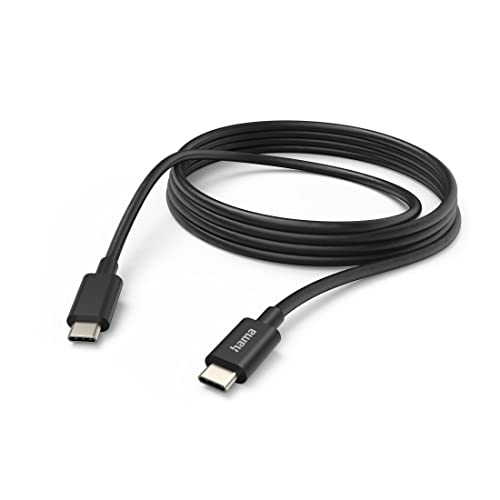 Hama Ladekabel USB C auf USB C, 3m (Schnellladung, Handy Ladekabel, Datenkabel, USB Kabel, Handykabel, Ladekabel USB Typ C, USB-C, maximal kompatibel) schwarz von Hama