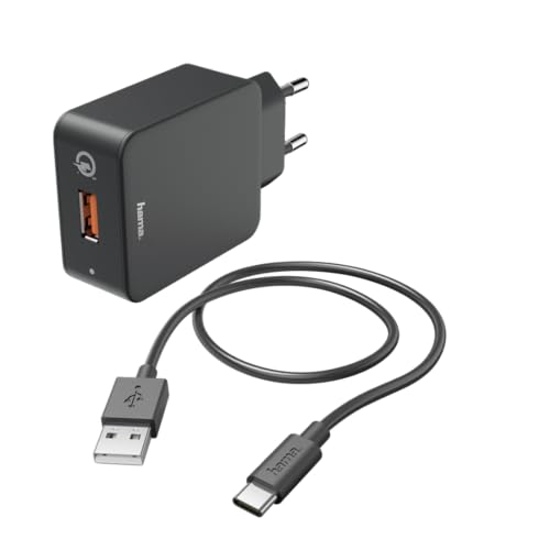 Hama Ladeset, Ladegerät QC3.0 + USB-C Kabel, 1,5m, schwarz von Hama