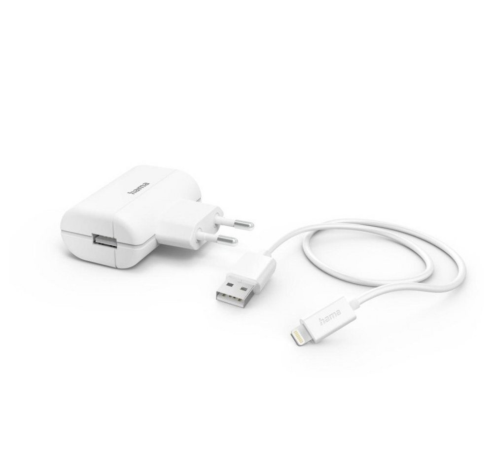 Hama Ladegerät mit Ladekabel Lightning, 12 W, 1 m, Weiß (00201619) Notebook-Ladegerät von Hama