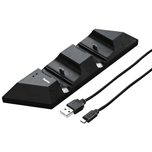 Hama Ladestation Controller Black Thunder (2 Controller gleichzeitig laden, inkl. 2 Akkus u. micro-USB-Kabel, Ladestatus Anzeige, geeignet für Xbox One/One S/One X) schwarz von Hama