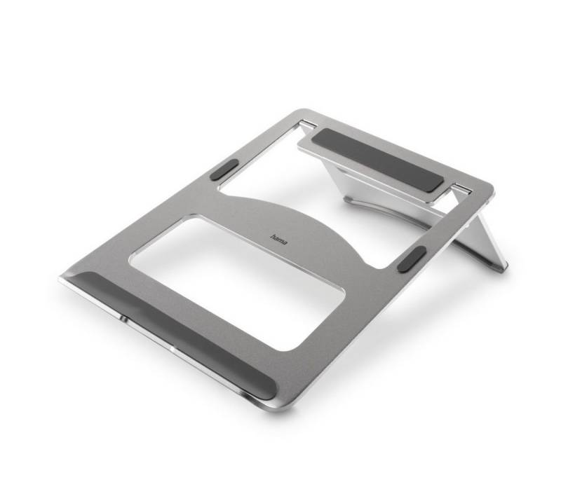Hama Laptop-Stand "Aluminium", faltbar, bis 40 cm (15,6), Silber Laptop-Ständer, (bis 15,6 Zoll, Notebook Ständer) von Hama