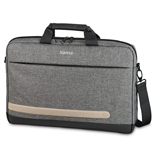 Hama Laptop Tasche Terra bis 15.6 Zoll (Notebook Tasche für Laptop, Tablet, MacBook, Chromebook bis 40 cm 15,6 Zoll, Umhängetasche als Arbeitstasche oder Schultasche für Herren und Damen) Grau von Hama