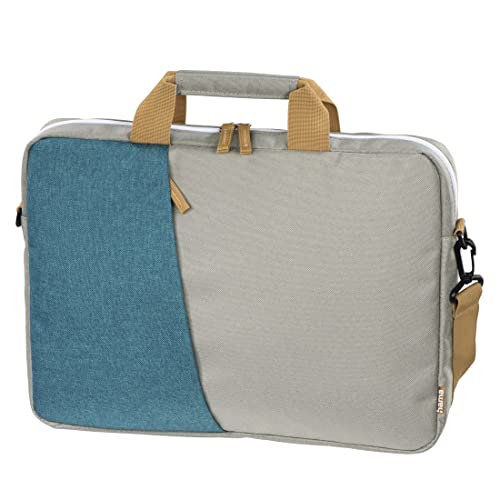 Hama Laptop Tasche bis 13.3 Zoll (Notebook Tasche für Laptop, Tablet, MacBook, Chromebook bis 13,3 Zoll, Umhängetasche als Arbeitstasche oder Schultasche für Herren und Damen) Petrol/Grau von Hama