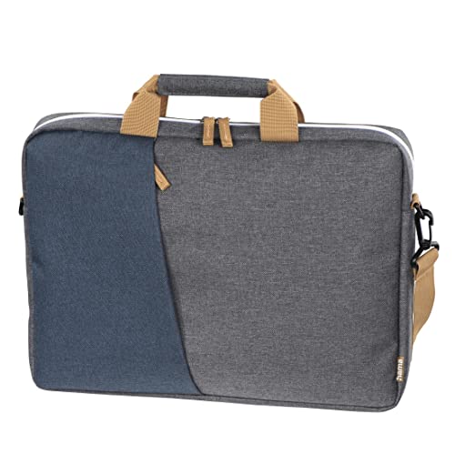 Hama Laptop Tasche bis 14.1 Zoll (Notebook Tasche für Laptop, Tablet, MacBook, Chromebook bis 14,1 Zoll, Umhängetasche als Arbeitstasche oder Schultasche für Herren und Damen) Marineblau/Dunkelgrau von Hama