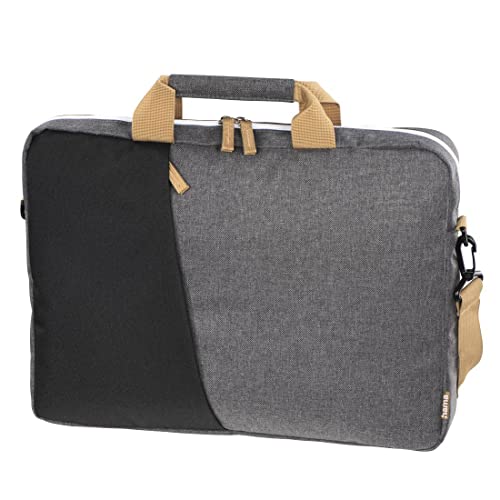 Hama Laptop Tasche bis 14.1 Zoll (Notebook Tasche für Laptop, Tablet, MacBook, Chromebook bis 14,1 Zoll, Umhängetasche als Arbeitstasche oder Schultasche für Herren und Damen) schwarz grau von Hama