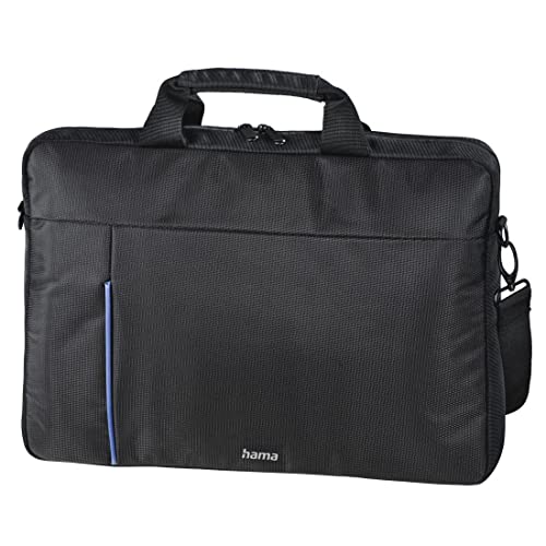 Hama Laptop Tasche bis 15.6 Zoll (Notebook Tasche für Laptop, Tablet, MacBook, Chromebook bis 15,6 Zoll, Umhängetasche als Arbeitstasche oder Schultasche für Herren und Damen) schwarz blau von Hama