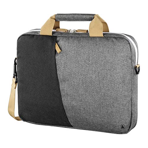 Hama Laptoptasche 40 cm, 15,6 Zoll (gepolsterte Umhängetasche mit Tragegurt und Handgriff, Schultertasche für Damen und Herren, Aktentasche mit Platz für Zubehör) schwarz, grau von Hama