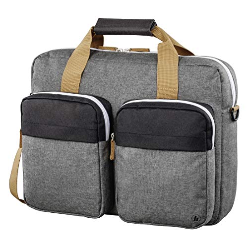 Hama Laptoptasche 40 cm, 15,6 Zoll (gepolsterte Umhängetasche mit Tragegurt und Handgriff, Schultertasche für Damen und Herren, Aktentasche mit Platz für Zubehör) schwarz, grau von Hama