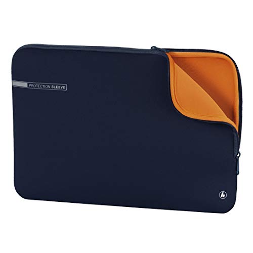 Hama Laptoptasche "Neoprene" mit Kratzschutz (Notebook Tasche für Damen und Herren, widerstandsfähige Laptophülle mit weichem Innenfutter, 40 cm, 15,6 Zoll) blau, orange von Hama