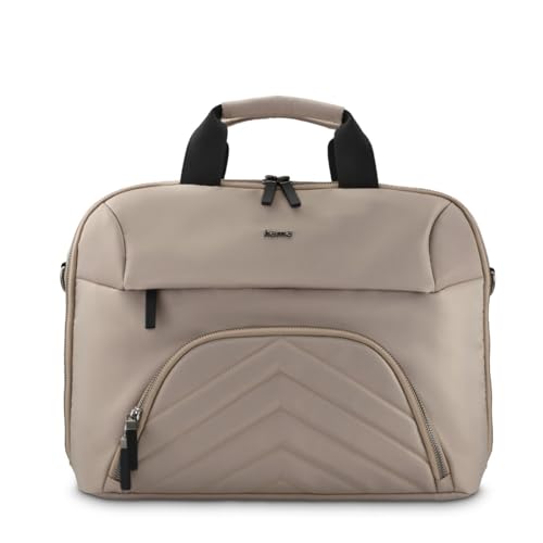 Hama Laptoptasche für 13,3-14,1 Zoll (leichte Businesstasche als Umhängetasche oder Tragetasche, Notebooktasche mit zwei Vordertaschen und Organizer, Innenfach, Tabletfach, gepolstert) beige von Hama