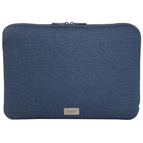 Hama Laptoptasche für Notebooks bis 14,1 Zoll 36cm (Laptop Tasche dünn, 14 1'', Laptop Hülle Sleeve, gepolstert, aus Jersey zum Schutz für PC, Notebook, Asus Acer Thinkpad), blau von Hama