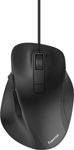 Hama MC-500 Ergonomische Maus USB Optisch Schwarz 6 Tasten 1600 dpi Ergonomisch von Hama