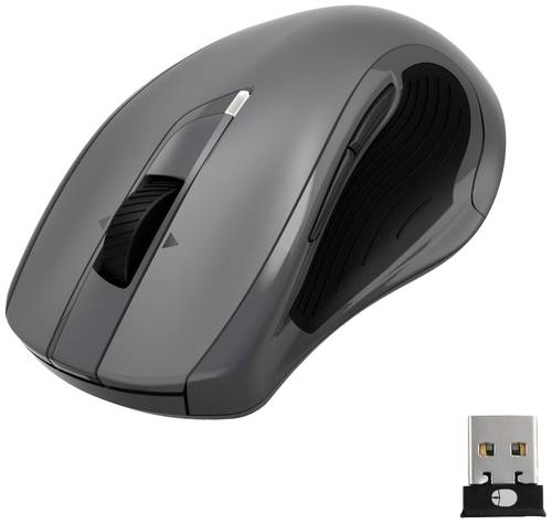 Hama MW-800 V2 Ergonomische Maus Funk Laser Dunkelgrau 7 Tasten 3200 dpi Ergonomisch von Hama