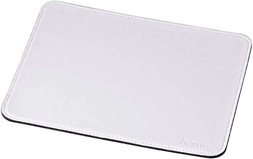 Hama Mauspad (22 x 18 cm, Office Mousepad in Lederoptik, optimale Gleitfähigkeit, rutschfeste Unterseite) weiß von Hama