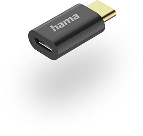 Hama Micro USB Adapter - USB C (Mini Adapter, Type c, Ladegerät, Micro USB Ladegerät, 480Mbit/s, für Handy) schwarz von Hama
