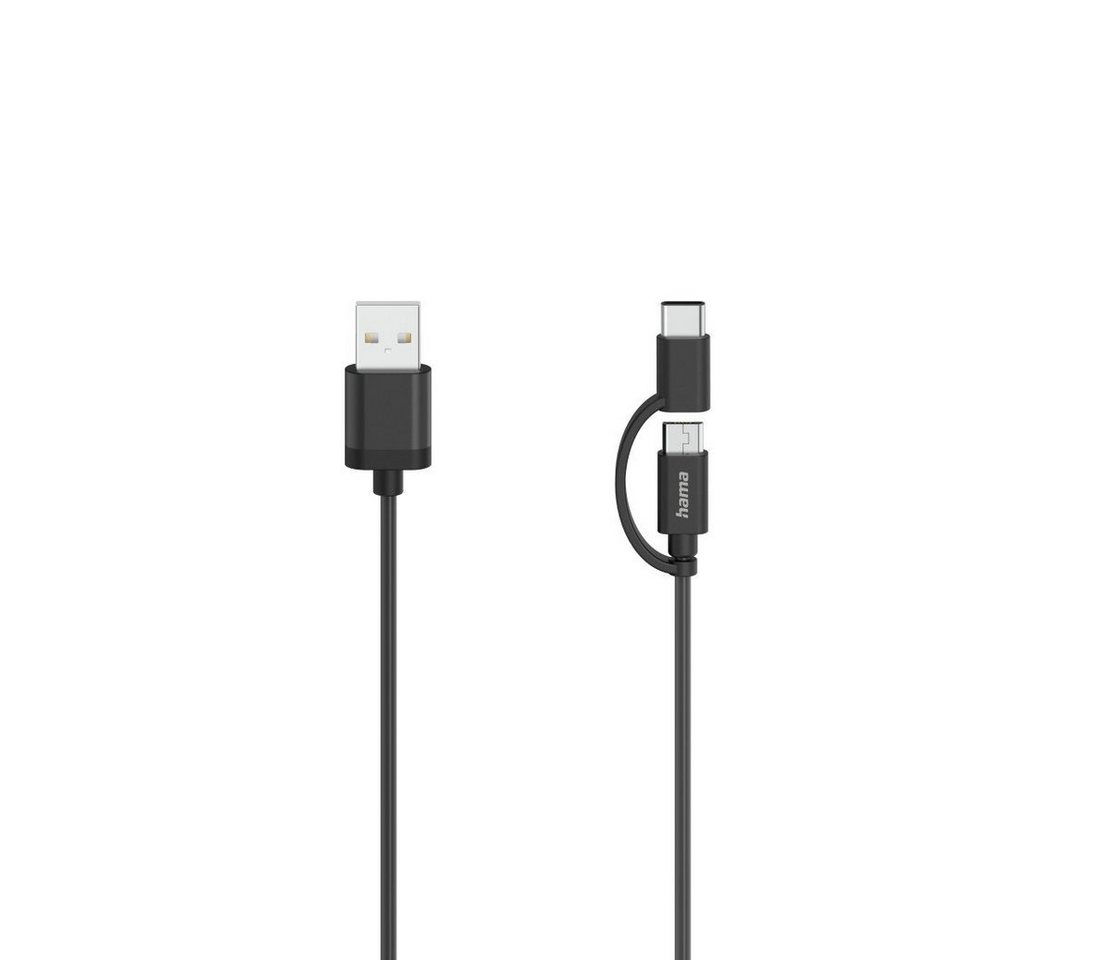 Hama Micro USB Kabel, 2in1, inkl. Adapter auf USB C, USB 2.0, 0,75 m USB-Kabel, Micro-USB, USB Typ A, USB-C, (75 cm) von Hama