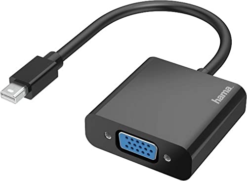 Hama Mini-DisplayPort auf VGA Adapter, Full HD 1080p (Mini DisplayPort Adapter zum Anschluss von PC, Laptop, MacBook, Tablet an Monitor, TV, Beamer, kompatibel mit Thunderbolt 2, Konverter) von Hama