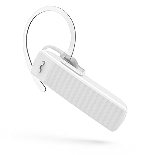 Hama Mono Bluetooth Headset (Multipoint, für Zwei Geräte, Sprachsteuerung, Berührungssteuerung, Headset mit Mikrofon, kabellos, einseitig, in Ear, abnehmbare Ohrbügel, Ohrpolster, Wireless) weiß von Hama