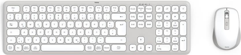 Hama Multi-Device-Tastatur-Maus-Set WKM-550, kabellos, Funk/BT, WS, QWERTZ DE (00173066) von Hama