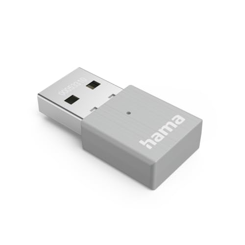 Hama AC600 WiFi Nano USB Stick (USB WiFi 600Mbps, 2,4 GHz / 5 GHz, Nano Dongle WiFi für PC/Desktop/Laptop) Grau von Hama