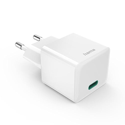 Hama Netzladegerät USB-C 30 W (USB-C-Netzadapter, Schnellladung, PD/Qualcomm®/GaN, Mini-Ladegerät für Laptop Tablet Smartphone PowerBank, iPhone, iPad Pro MacBook Air Samsung Galaxy) weiß von Hama