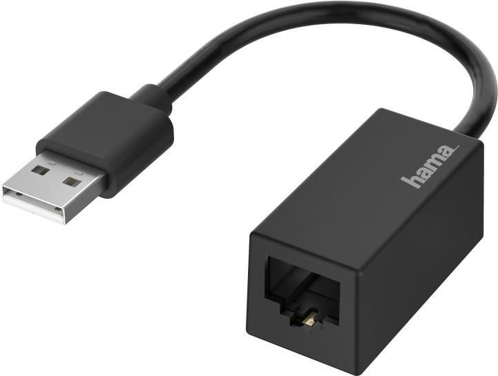 Hama - Netzwerkadapter - USB2.0 - 10/100 Ethernet x 1 - Schwarz (00200324) von Hama
