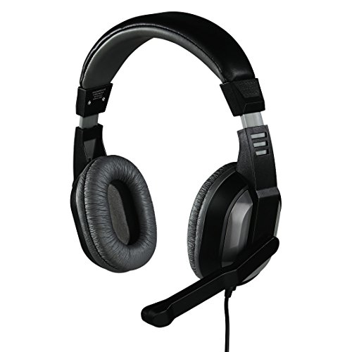 Hama PC Headset "Offbeat" mit Mikrofon (Over-Ear, Stereo, Lautstärkeregler und Mute-Taste am Kabel, 2 m Kabellänge, 3,5 mm Klinke) schwarz von Hama