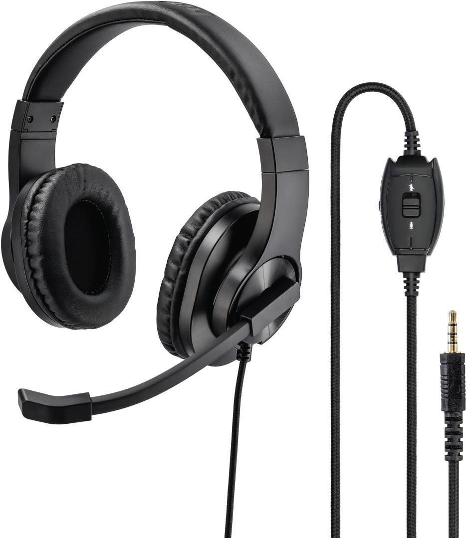 Hama PC Office Headset HS-P350 - Headset - Full-Size - kabelgebunden - 3,5 mm Stecker - Schwarz von Hama