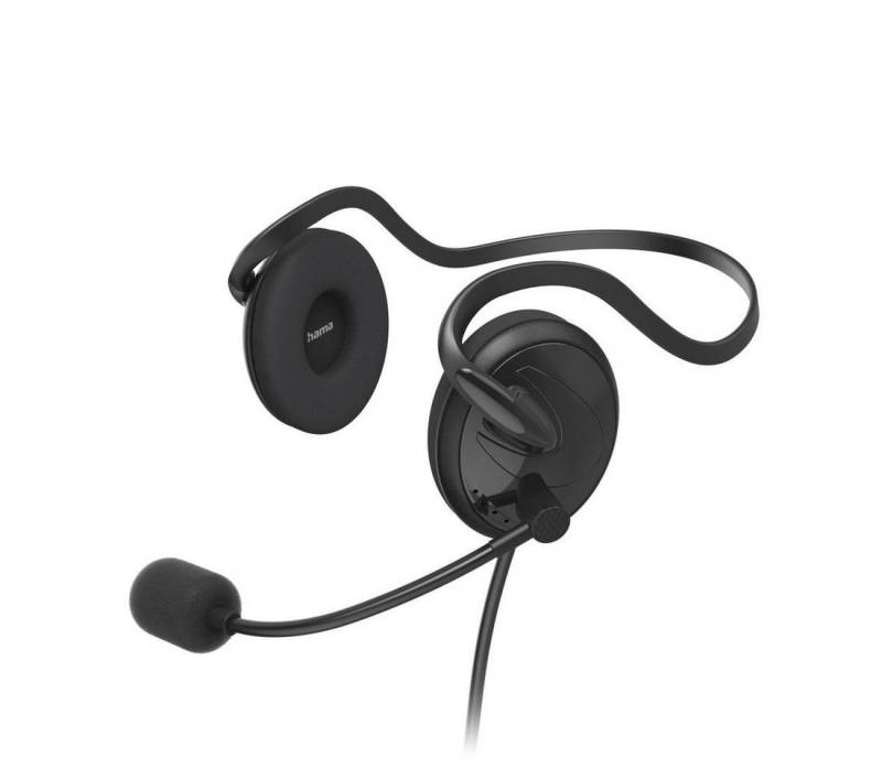 Hama PC-Office-Headset "NHS-P100 V2" mit Neckband, Stereo, Headset Schwarz PC-Headset (Empfindlichkeit Kopfhörer/ Mikrofon: 95 dB +/- 3 dB /-42 dB +/- 3 dB) von Hama