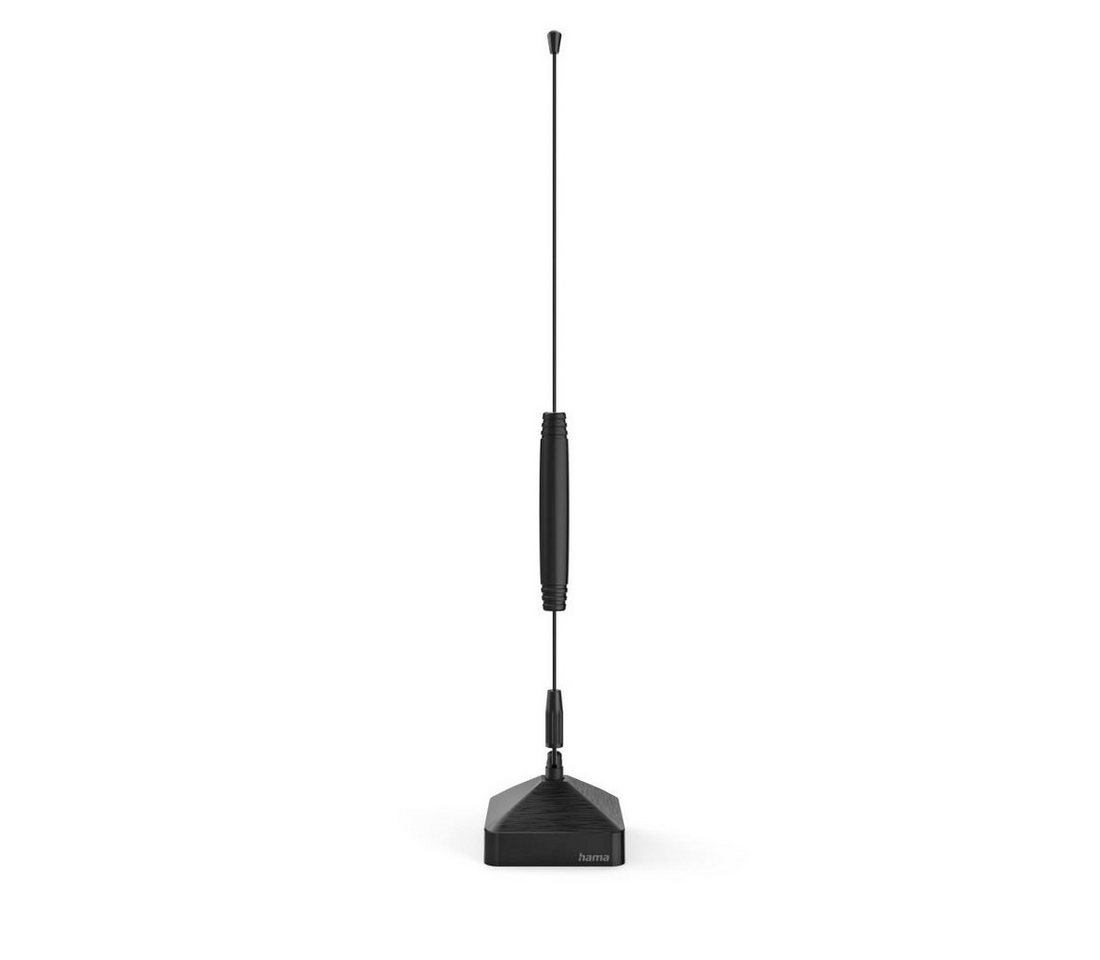 Hama Passive Zimmerantenne für DAB+, DAB, DVB-T2, UKW, Farbe schwarz Stabantenne (DAB, DAB+, DVB-T2, UKW, für Innenbereich), schwenkbar, perfekter Empfang, TV, Radio, Koaxkabel 1,45 m, innen von Hama