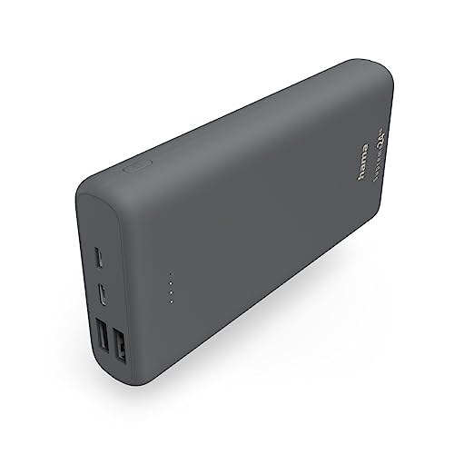 Hama Powerbank Supreme 24000mAh (externer Akku mit 1x USB C + 2x USB A, Power Pack zertifiziert, Akkupack Handy, Tablet, Bluetooth-Lautsprecher etc., tragbares Ladegerät klein u. leistungsstark) grau von Hama