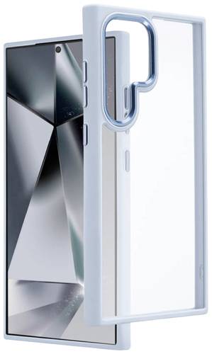 Hama Protect Backcover Samsung Galaxy S24 Ultra Transparent, Blau Induktives Laden, Stoßfest von Hama