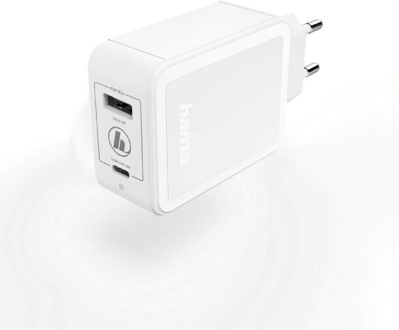 Hama Quick Charge Schnell-Ladegerät Power Delivery PD 42W Weiß Smartphone-Ladegerät von Hama