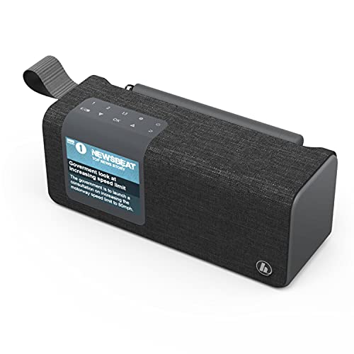 Hama Radio Digitalradio mit Bluetooth und Akku DR200BT (Tragbare Box, mobiles Radio mit DAB/DAB+/FM, Farbdisplay, aufladbarem, Aux, USB-C, 8h Spielzeit) schwarz, klein von Hama
