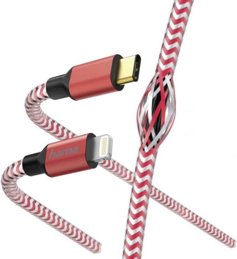 Hama Reflektierendes Schnelllade-/Datenkabel, USB-C - iPhone 1,5 m, Rot X-Link Lade-und Datenkabel von Hama