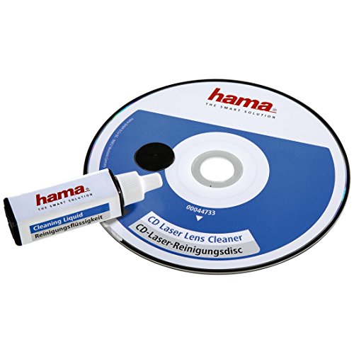 Hama Reinigungs CD für CD und DVD Player (Disk mit Reinigungsflüssigkeit, einzeln verpackt, zur Säuberung der CD und DVD Laufwerke für eine verbesserte Wiedergabequalität), 00044733 von Hama