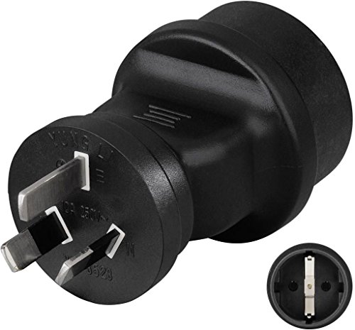 Hama Reiseadapter Australien China Typ I (Netz-Adapter für Argentinien, Neuseeland, Papua-Neuguinea, Uruguay, Fidschi u.v.m.) Reise-Stecker sicher und robust, schwarz von Hama