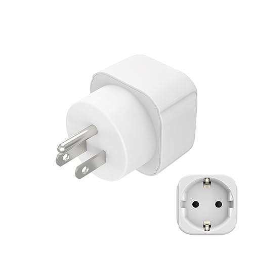 Hama Reiseadapter Typ B, Reisestecker für USA/Kanada/Karibik/Japan (für Reisende aus Deutschland und Europa, für Schutzkontakt Stecker, Konturen- und Eurostecker) weiß von Hama