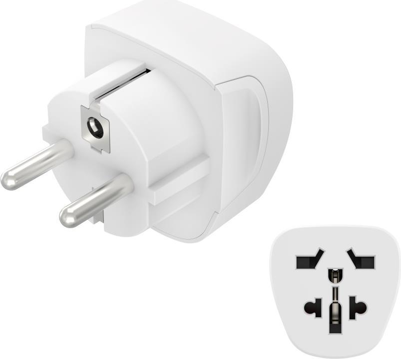 Hama Reiseadapter Typ E und F, 3-polig, universal, Welt nach Europa, Weiß (00223456) von Hama