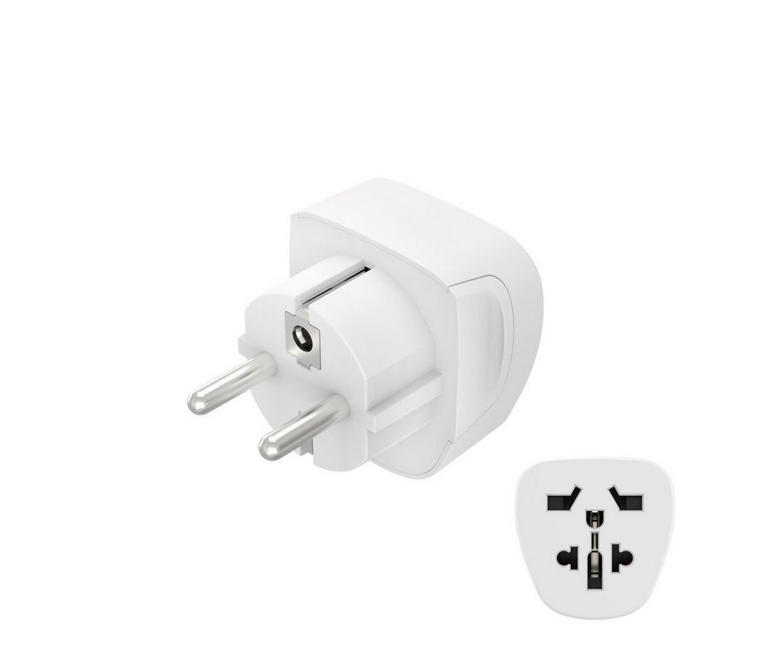 Hama Reiseadapter Typ E und F, 3-polig, universal, Welt nach Europa, Weiß Reiseadapter Typ EF (Konturenstecker) von Hama