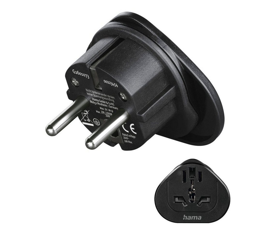 Hama Reiseadapter Typ E und F, 3-polig, universal, für Reisen in Europa Reiseadapter Hama Reiseadapter Typ E und F, 3-polig, universal, für Reisen in Europa Reiseadapter von Hama