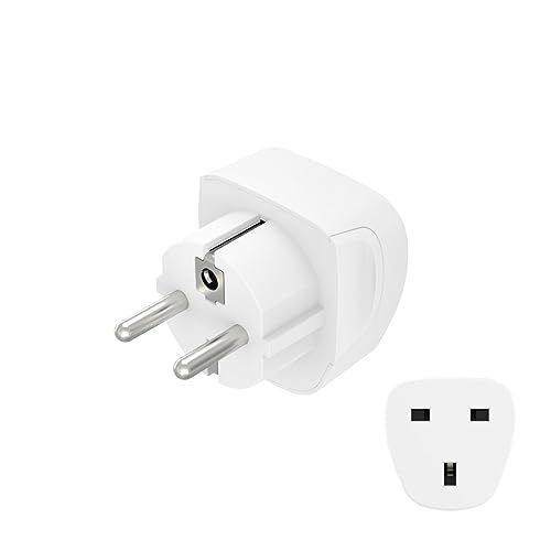 Hama Reiseadapter Typ E und F, Reisestecker Typ G nach Europa (universal für Geräte aus UK, England, Commonwealth, einsetzbar in den meisten europäischen Ländern und vielen weiteren, 3polig) weiß von Hama