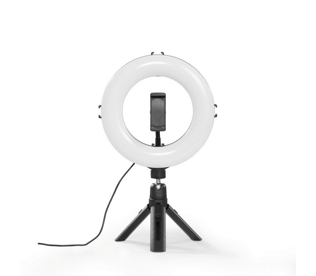 Hama Ringlicht LED Ringleuchte mit Stativ für Handy, Webcam, Mikrofon, Videokonferenz von Hama
