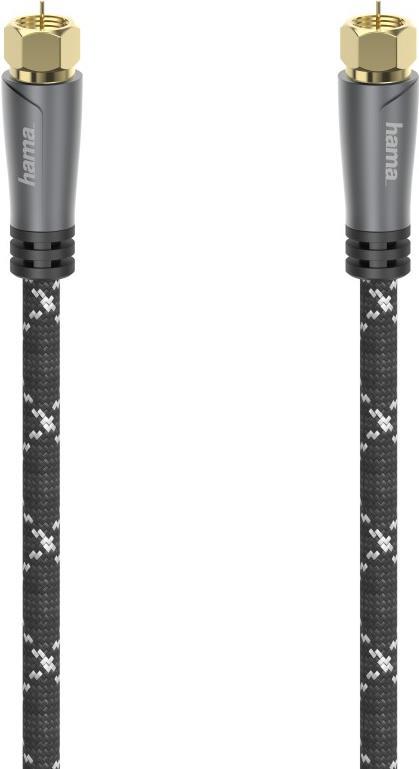 Hama SAT-Anschlusskabel, F-Stecker - F-Stecker, Metall, vergoldet, 5,0 m, 120 dB (00205079) von Hama