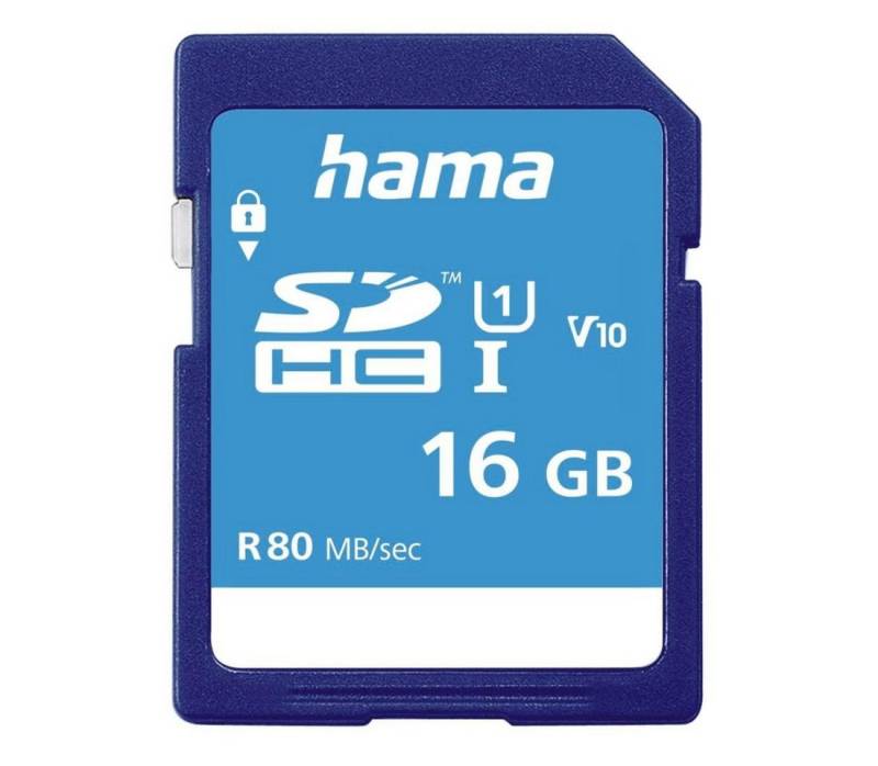 Hama SDHC 16GB Class 10 UHS-I 80MB/S Speicherkarte (16 GB, UHS-I Class 10, 80 MB/s Lesegeschwindigkeit) von Hama