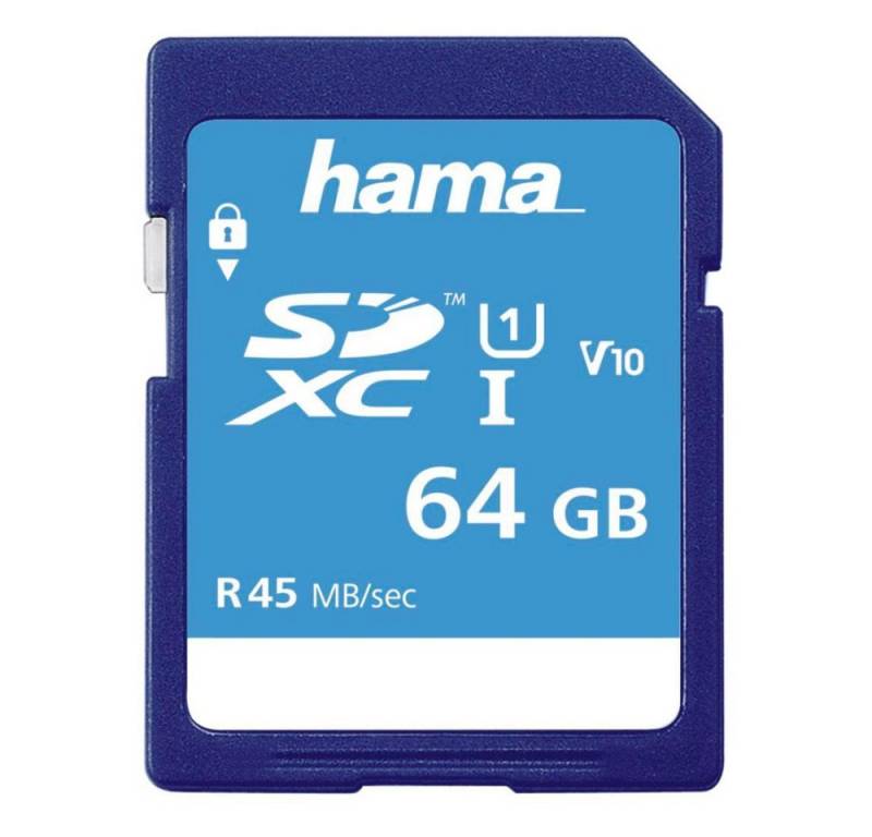 Hama SDXC 64GB Class 10 UHS-I 45MB/S (114944) Speicherkarte von Hama