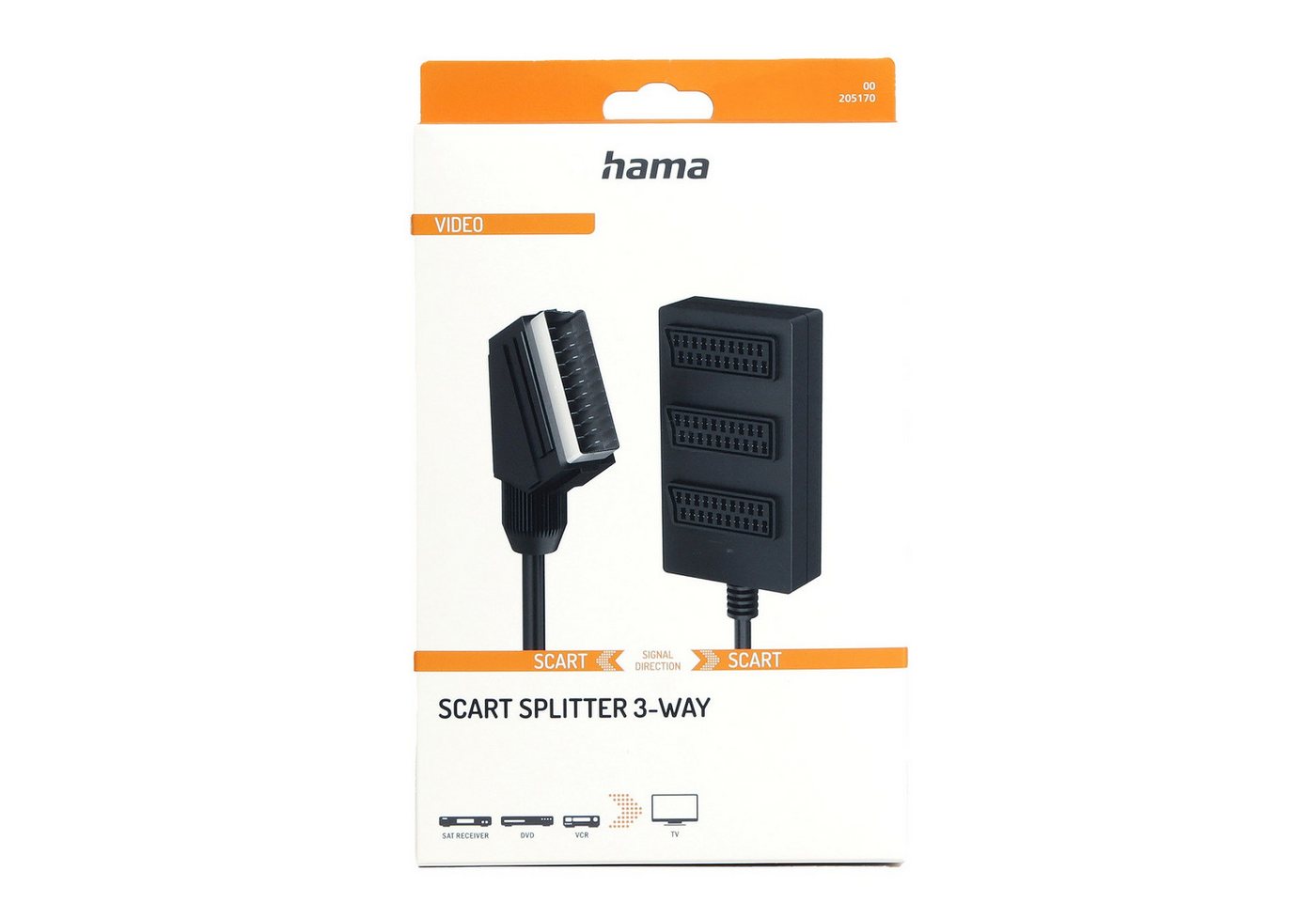 Hama Scart-Verteiler 3-Fach Umschalter Scart-Kabel Video-Adapter Scart zu Scart, Scart-Adapter 1>3 TV AV Stecker Rundkabel Splitter Y-Adapter Kabel Hama Scart-Verteiler 3-Fach Umschalter Scart-Kabel Video-Adapter Scart zu Scart, Scart-Adapter 1>3 TV AV Stecker Rundkabel Splitter Y-Adapter Kabel von Hama